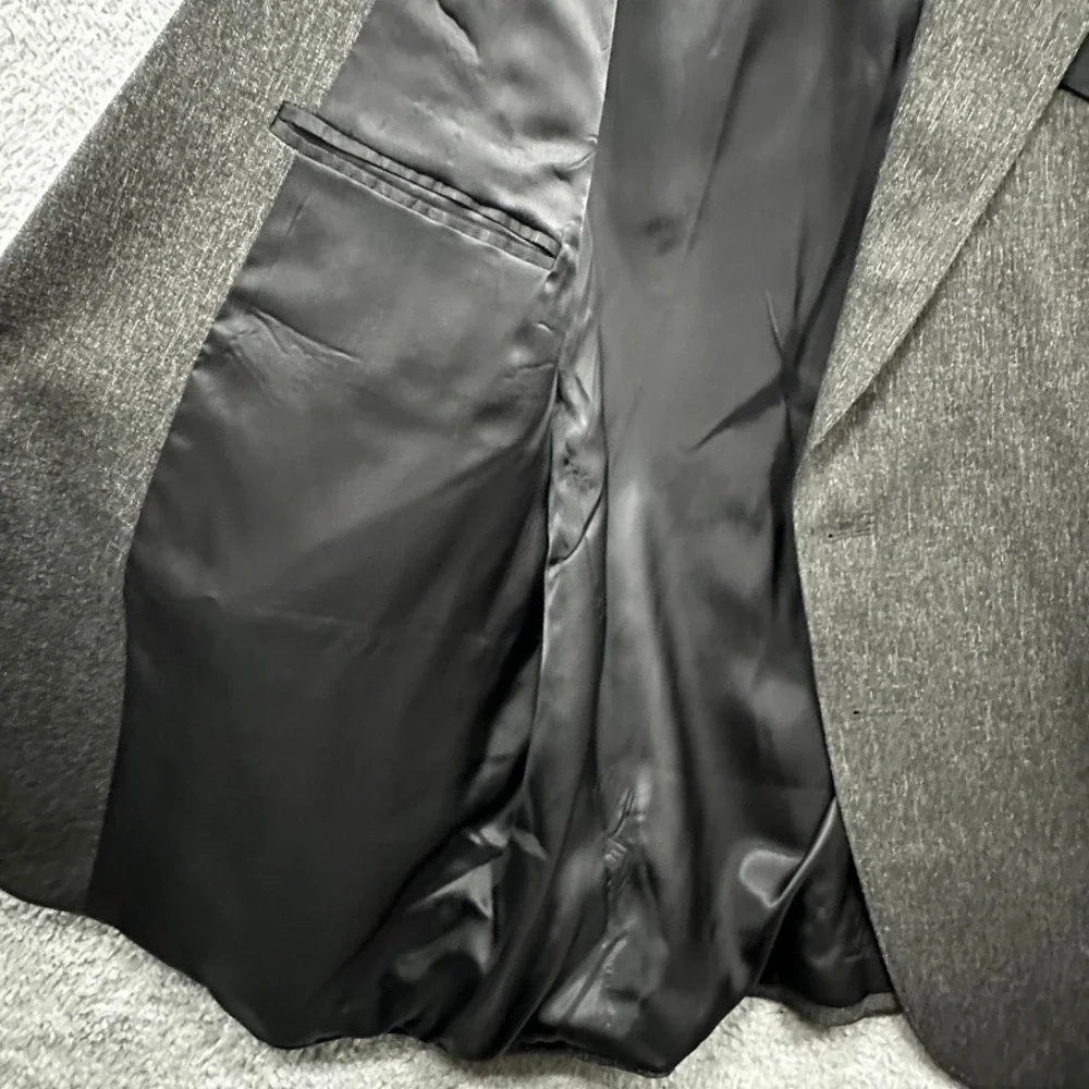 NWT Circle S Mens 52R Grey Western Sport Coat Black Yoke Blazer Cowboy Jacket